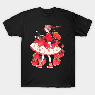 Strawberry Girl Anime Kawaii T-Shirt